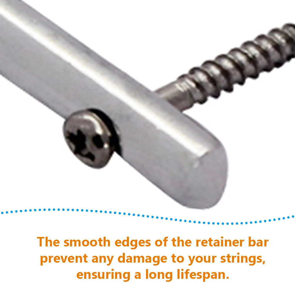

Metal String Retainer Bar Wide Stable Tuning Bass Accessories Electric Parts Smooth Edges Screws Included Durable Long Lifespan