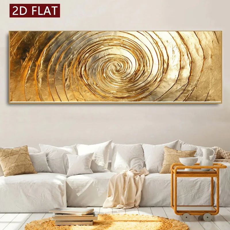 

2D Flat, Unframed Canvas Poster Golden Spiral Abstract Design, for Wall Art Decorat Bedrooms, Offices, Living Rooms, Cafes, Bars