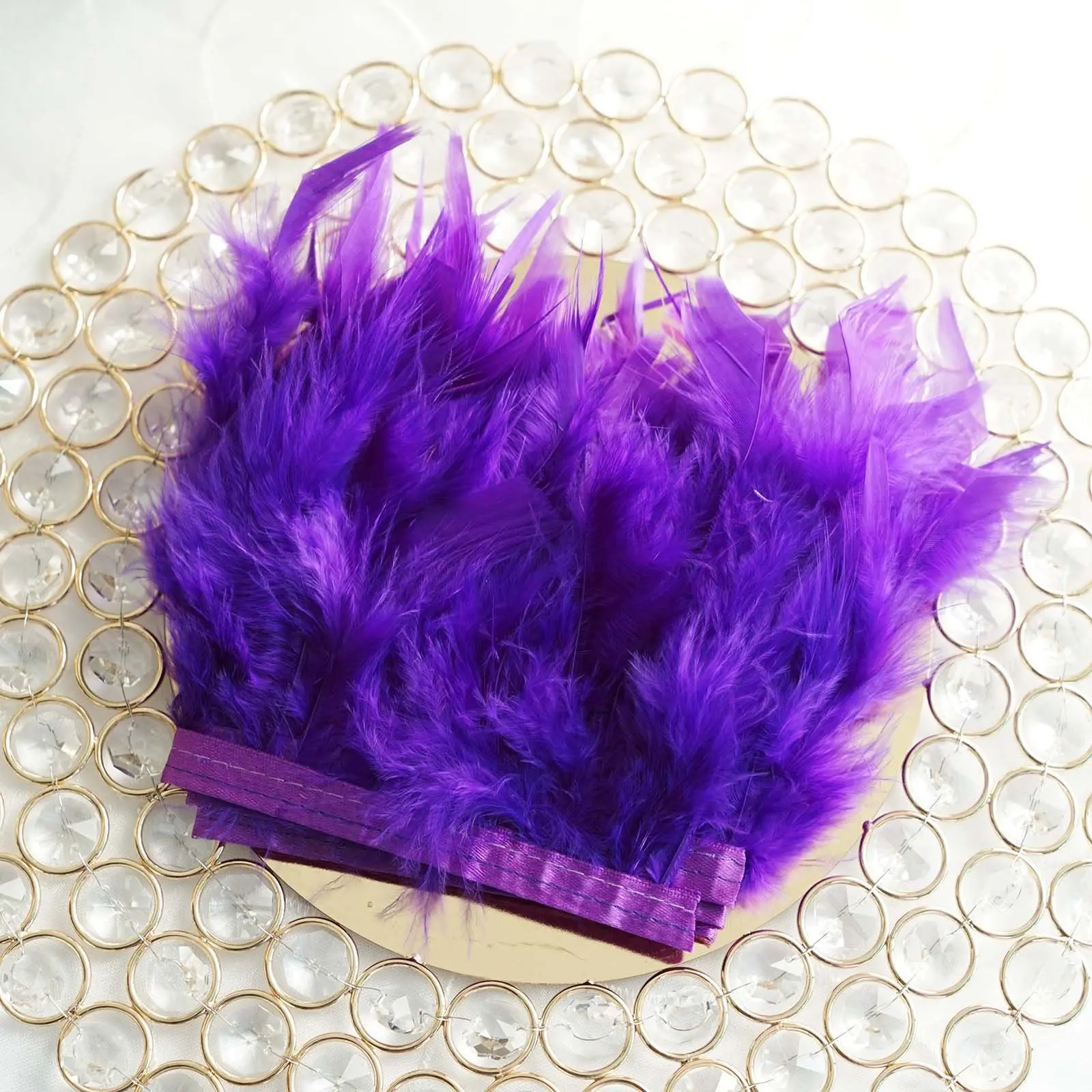 Wholesale 500 Meter Leather Pink Fluffy Turkey Feathers Ribbon Fringe 4-6 Inch Dress Costumes Sewing Feather Trim for Crafts