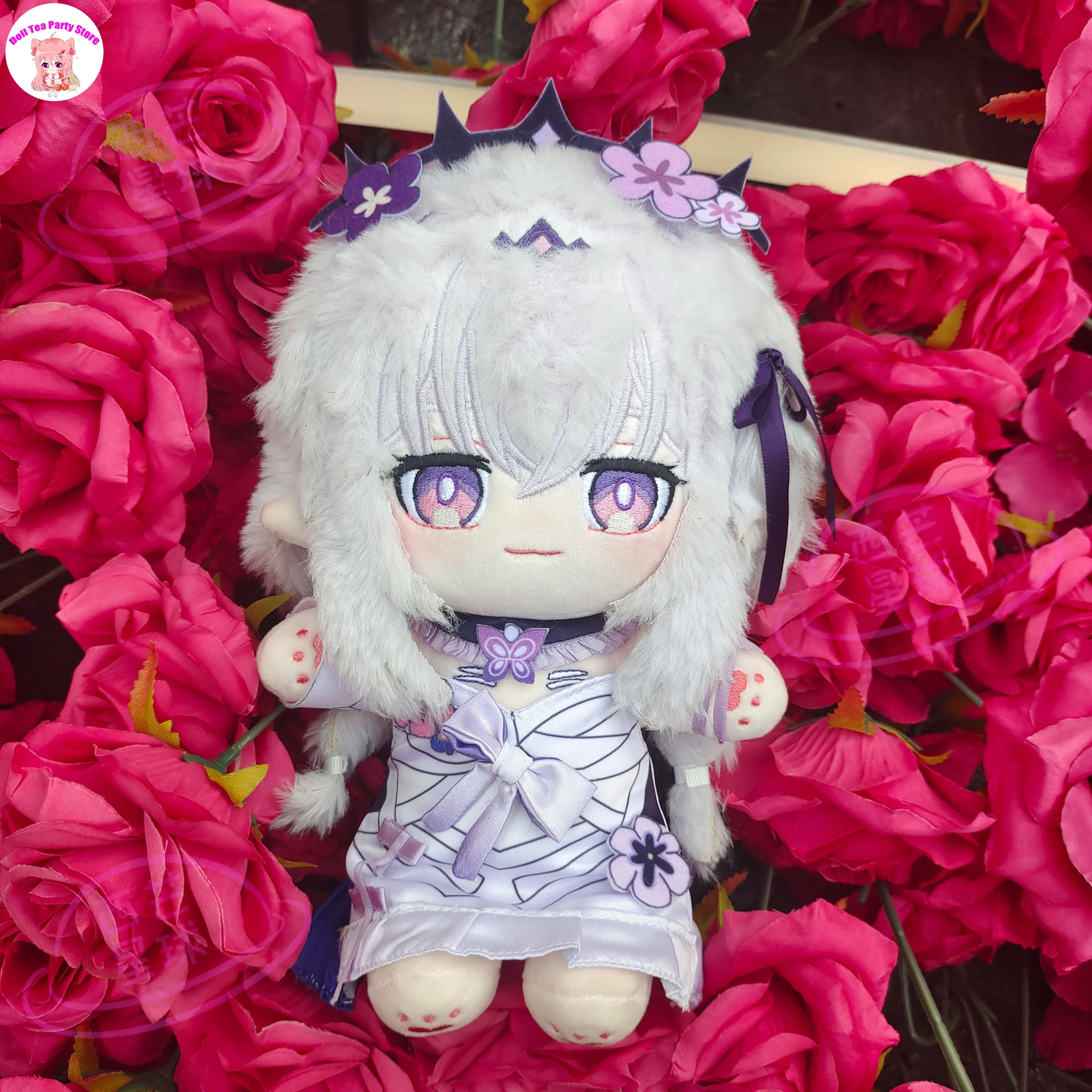 

New Anime Castorice Honkai: Star Rail Cosplay Cute Rabbit Fur Cotton Doll Body 20cm Game Dress Up Plushie Toys