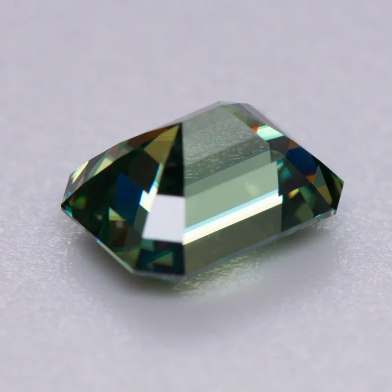 Esmeralda Corte Moissanite Pedra, Laboratório Crescido Diamante, Jóias Fazendo Material com Certificado GRA, Cor Primária Amarelo Verde Gemstone