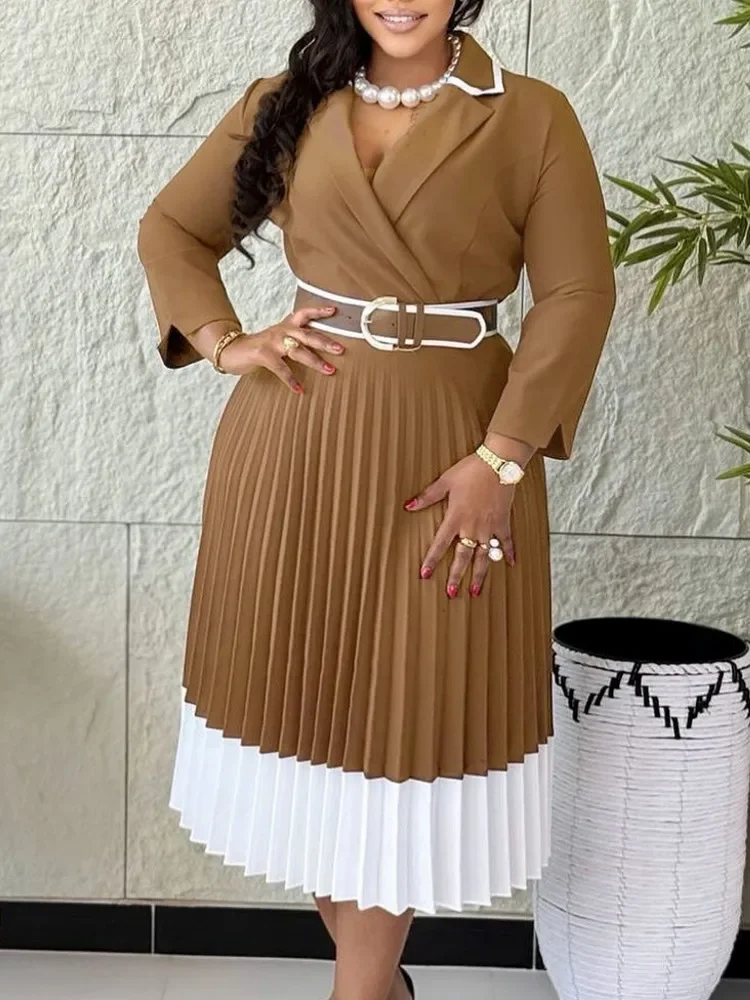 African Dresses For Women Elegant Spring Autumn Long Sleeve Dashiki Midi Dress Ladies Traditional African Clothing Fairy Dreaes