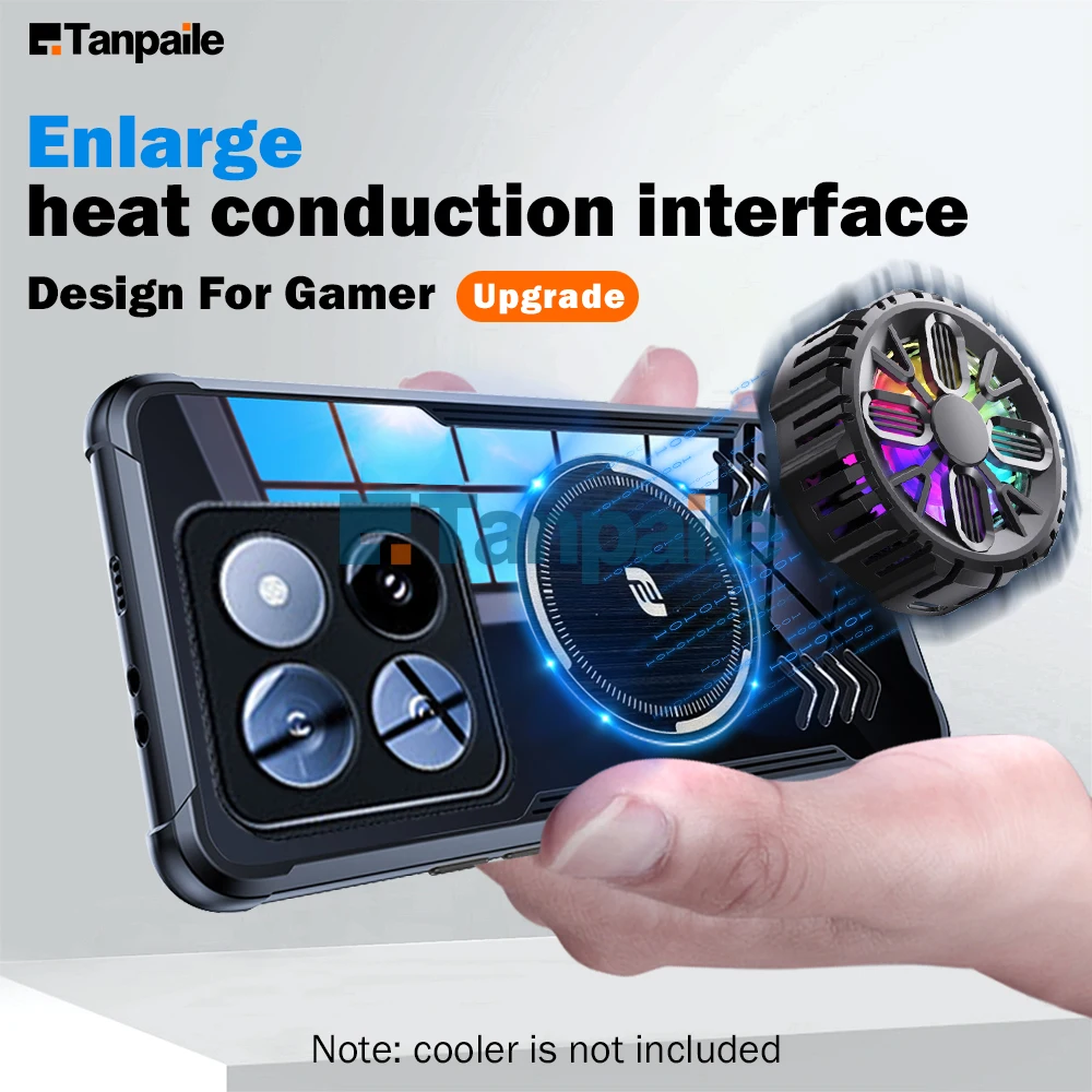 Tanpaile Cooling Magnetic Phone Case For Xiaomi 14 Pro Shockproof Graphene Heat Dissipation Cover [Upgrade]