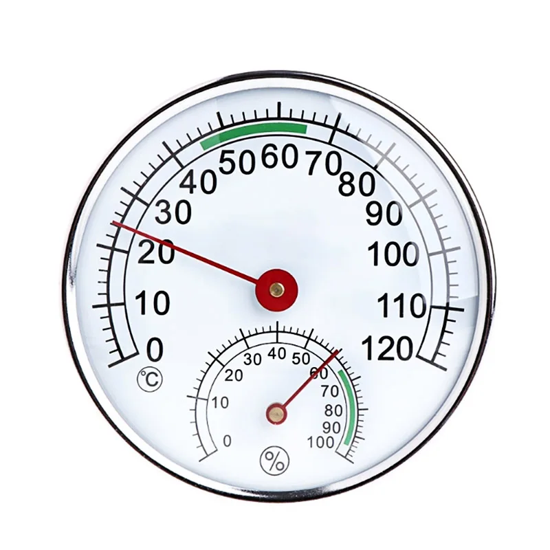 2 In 1 Waterproof High Temperature Resistance Round Thermometer Humidity Gauge for Indoor Thermometer Effective Useful Indoor