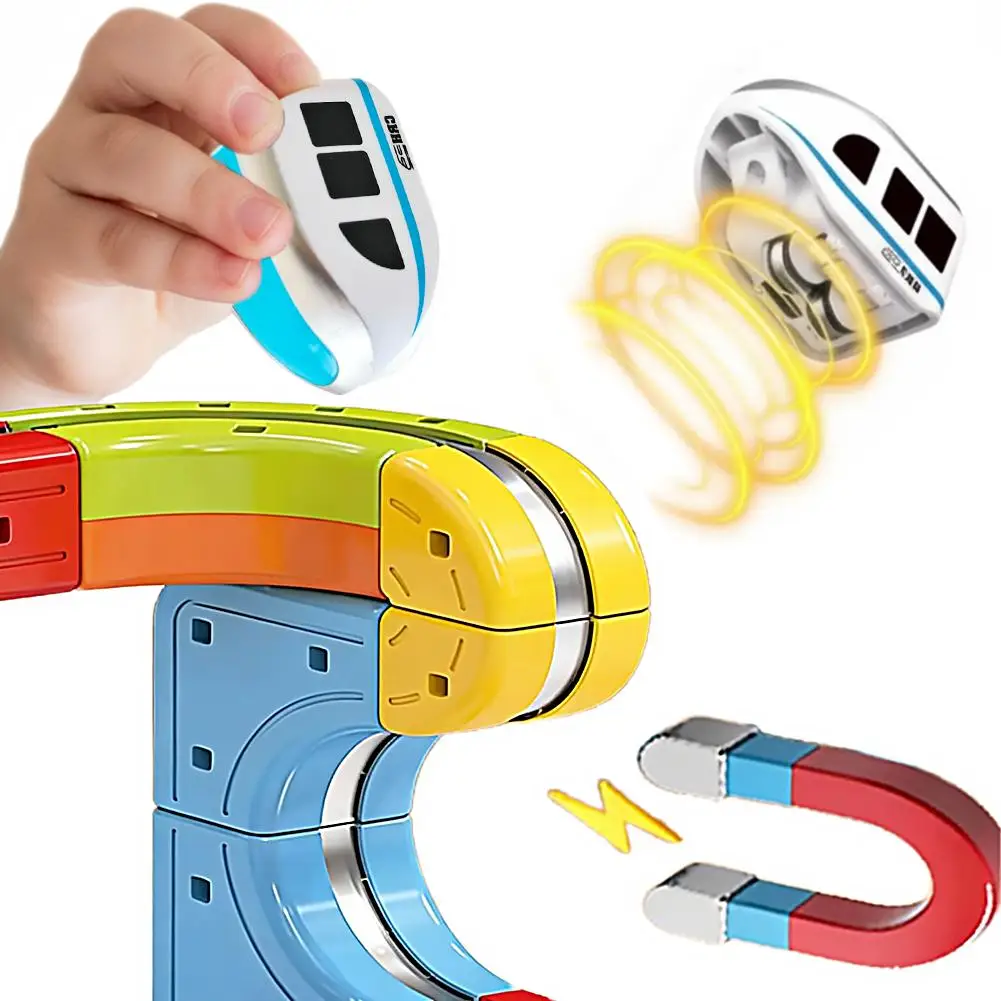 Versatile Magnetic Track Car, Children's Puzzle Toy Car, Building Blocks, Boys' Small Train DIY Boys Gift