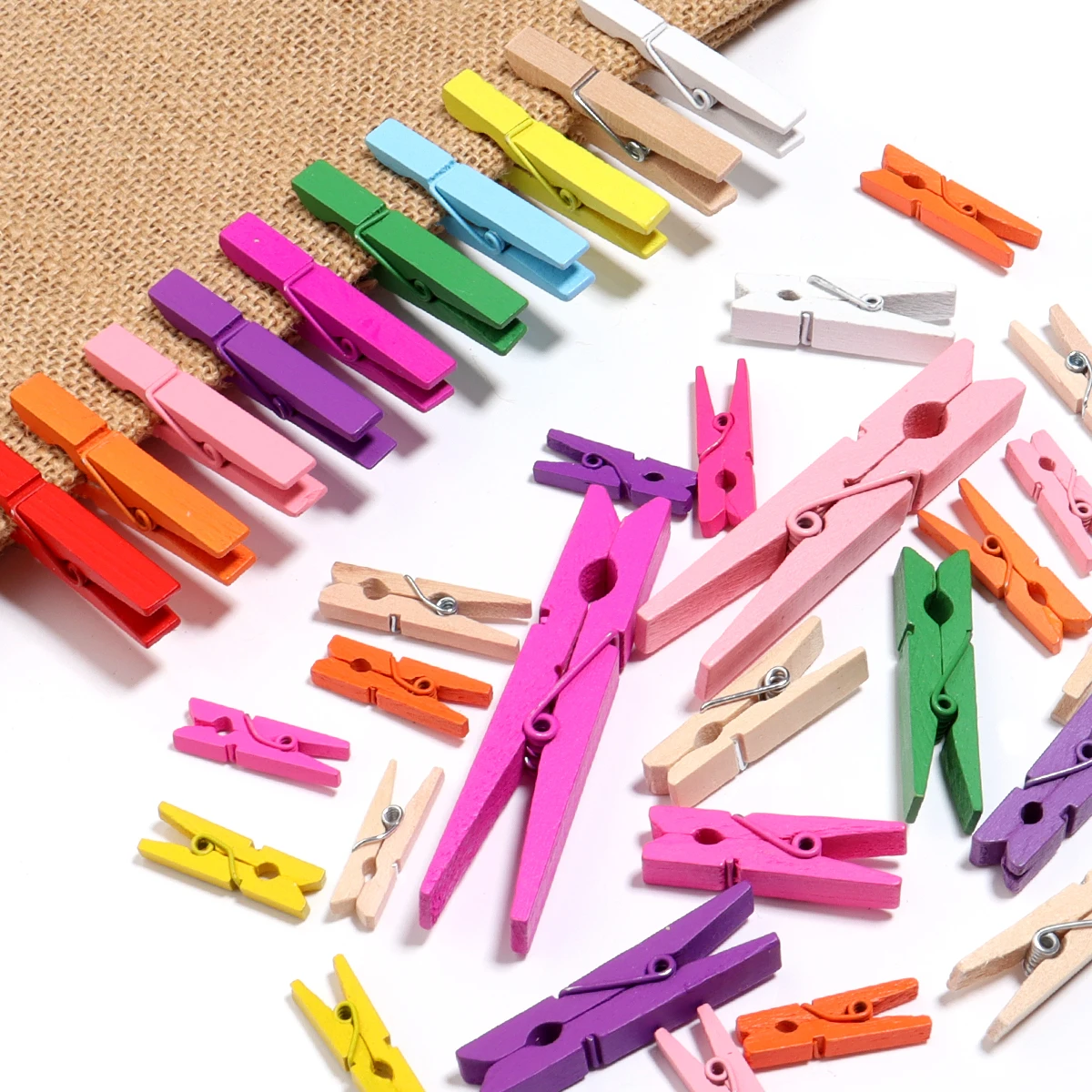 20-50Pcs/lot Colored Wooden Clips Multi-size Wood Clamps Multi-use Home Supplies fit DIY Book Photo Clip Garment Sewing Aid Clip