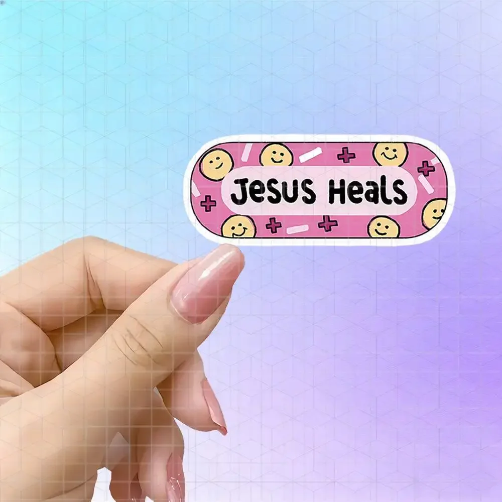 Warm Band-Aid Healing Quote Vinyl Sticker Matte Self-Adhesive Decal For Journal Water Bottle Notebook Rounded Bandage Face