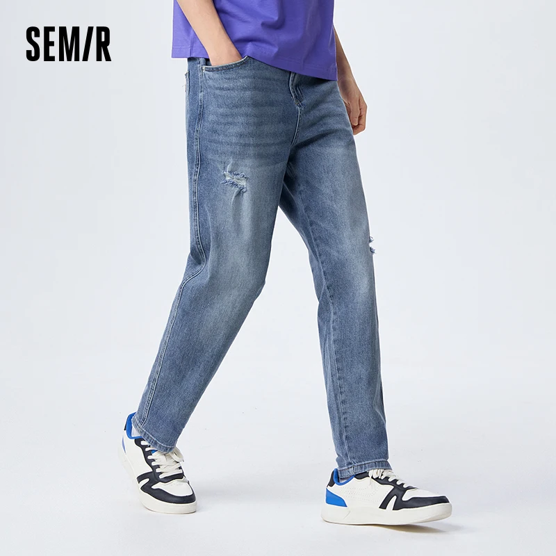 

Semir Jeans Men Summer Daily Casual Simple Fashion Trend Street Personalized Retro Comfortable Demin Tapered Pants