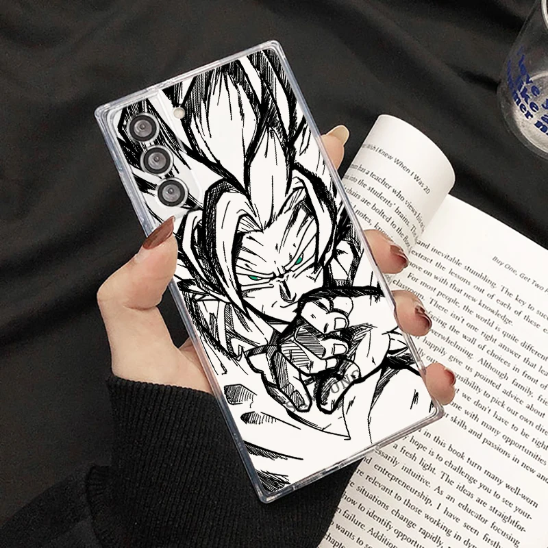 Comics D-Dragon Ball Saiyan For Samsung S24 S23 S22 S21 S20 FE S10 S9 S8 Plus Ultra Pro Lite 5G Transparent Back Phone Case