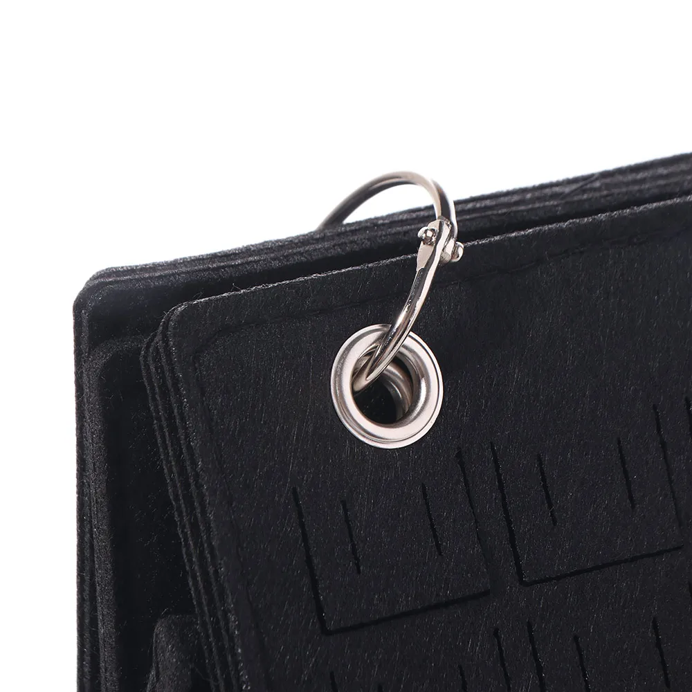 

Practical Felt Pin Display Stand Flip Top Foldable Shoe Charm Holder 5 Pages 3-Ring Pin Storage Binder Pin Collection Storage