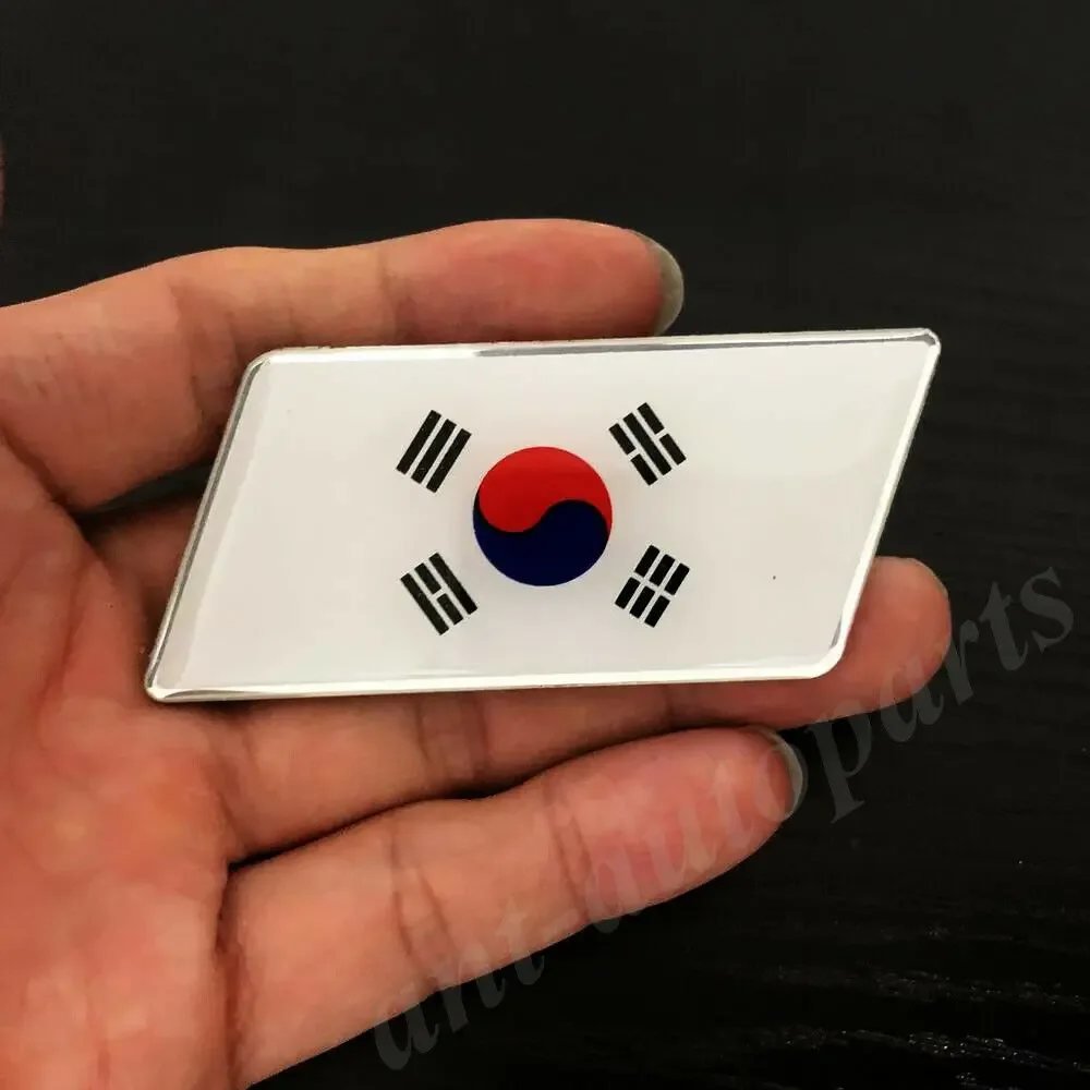 6pcs Metal Korea Korean Flag Car Trunk Rear Fender Emblem Badge Decal Sticker