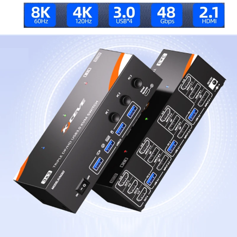 HDMI-compatible KVM Switch USB Splitter Switch Multi-function Docking Synchronous Controller Adapter Splitter Converter USB HUB