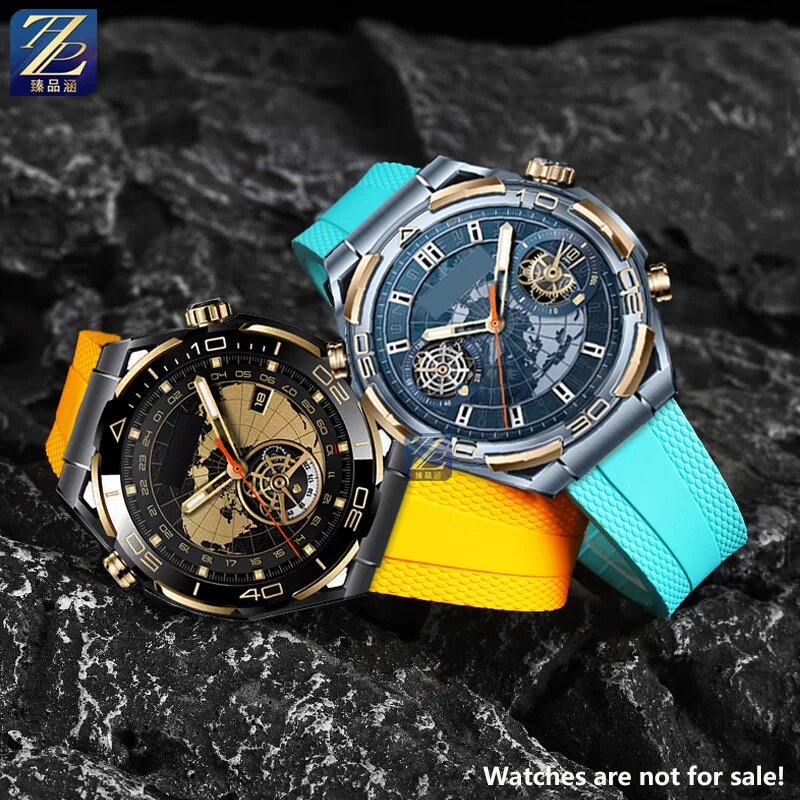 22mm rubber folding buckle strap Bracelet for Huawei WATCH Ultimate, extraordinary master for Huawei GT5/4PRO rubber watchband