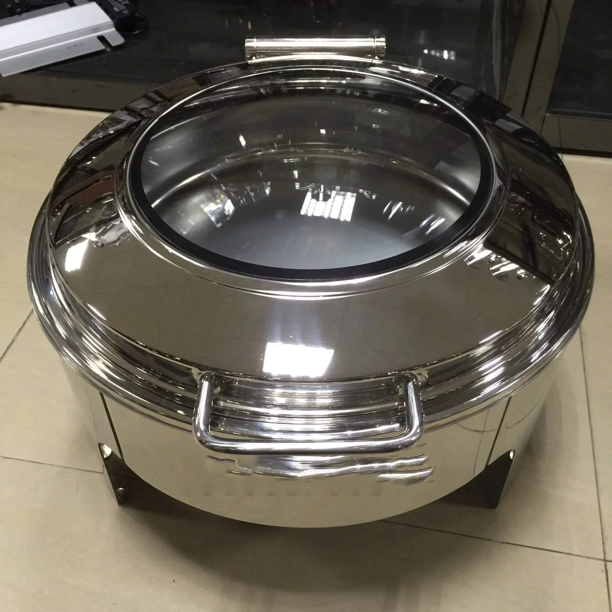 buffet stove heat stainless steel chafing dish set  south africa Glass Roll Top Food Warmer Alcohol Stove Chafing Dishes