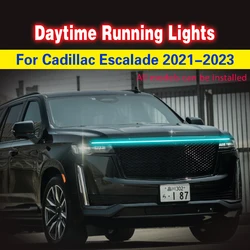 12V Car Hood Light Strip LED Daytime Running Light for Cadillac Escalade 2021-2023 Waterproof Auto Hood Decorative Ambient Lamp