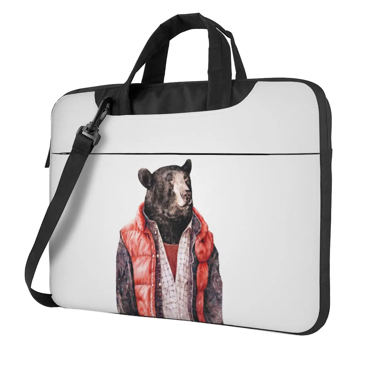 

Black Bear Crossbody Laptop Bag Case Computer Bag Resistant Protective Notebook Pouch for Macbook Pro Lenovo