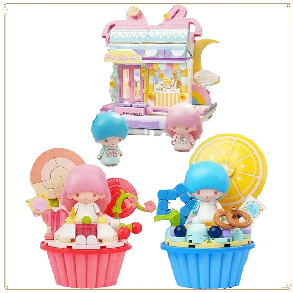 

Keeppley Sanrio Series LittleTwinStars Dream Gift Pavilion Peach Lemon Cupcake Puzzle Assembly Building Block Toy Cute DIY Gift