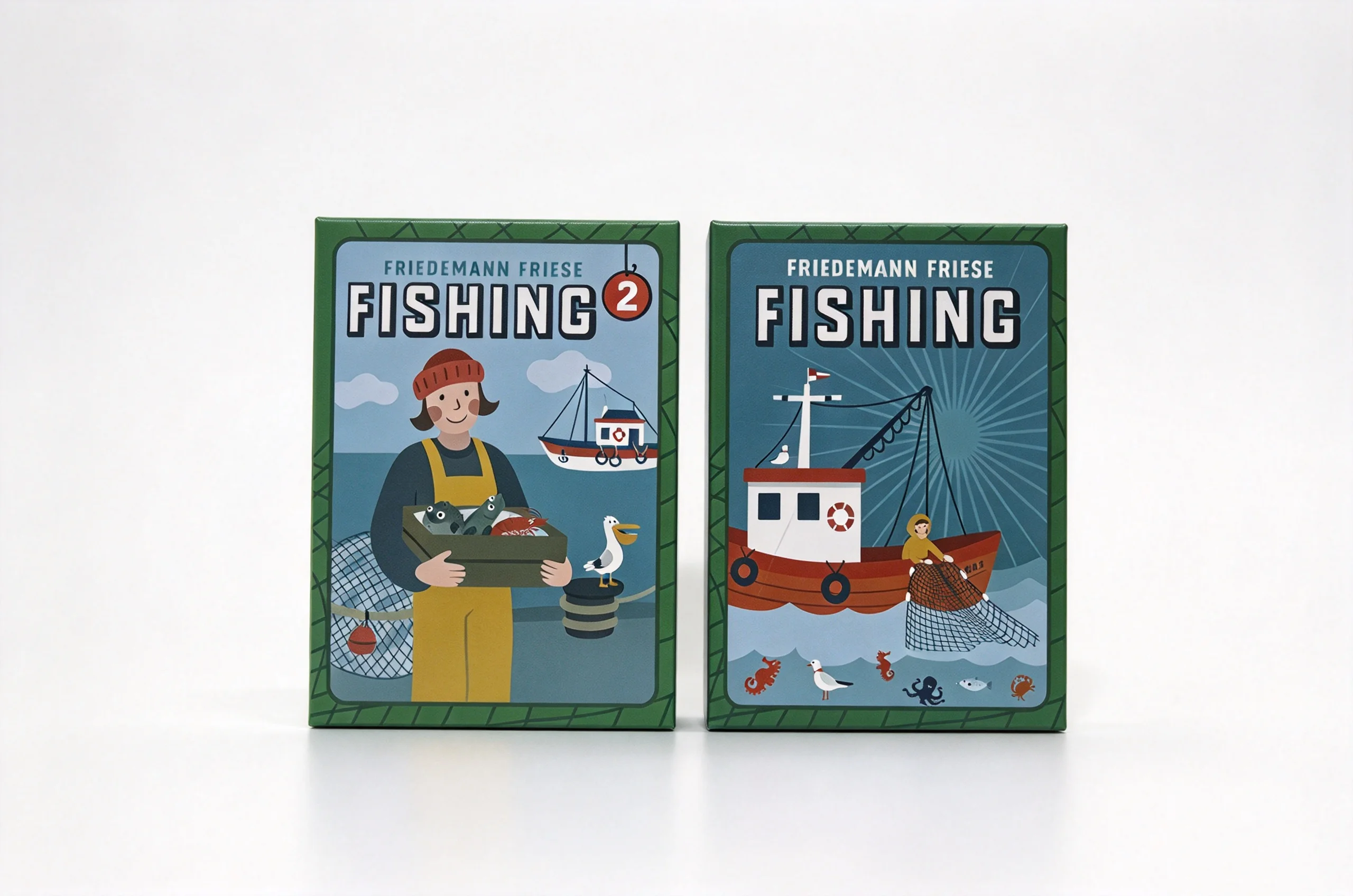 Fishing Game Trick-taking Deck-building Family Card Game，Fishing 2 -  Building & Hand Management, Ocean Themed Play, 3-5 Player