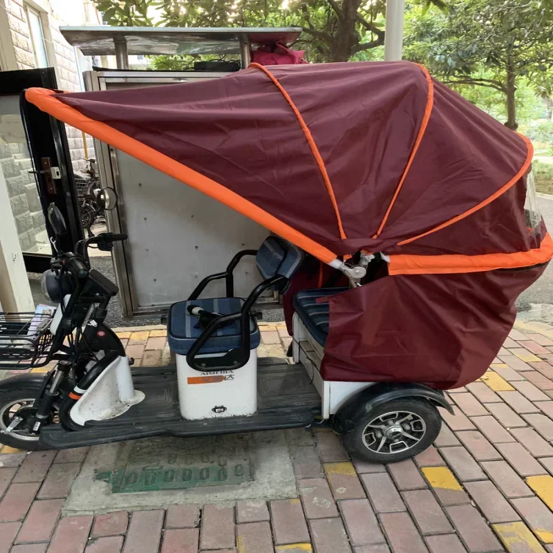 Electric tricycle canopy parasol express canopy thickened sunscreen windproof rain protection electric three-wheel foldingcanopy