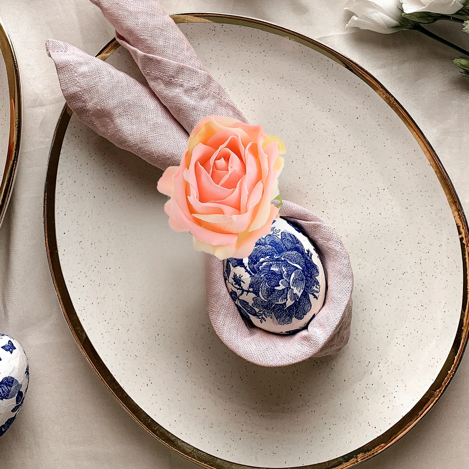 

2Pcs Napkin Rings Decorative Flower Design Wedding Dinner Party Banquet Tea Table Decorations Material