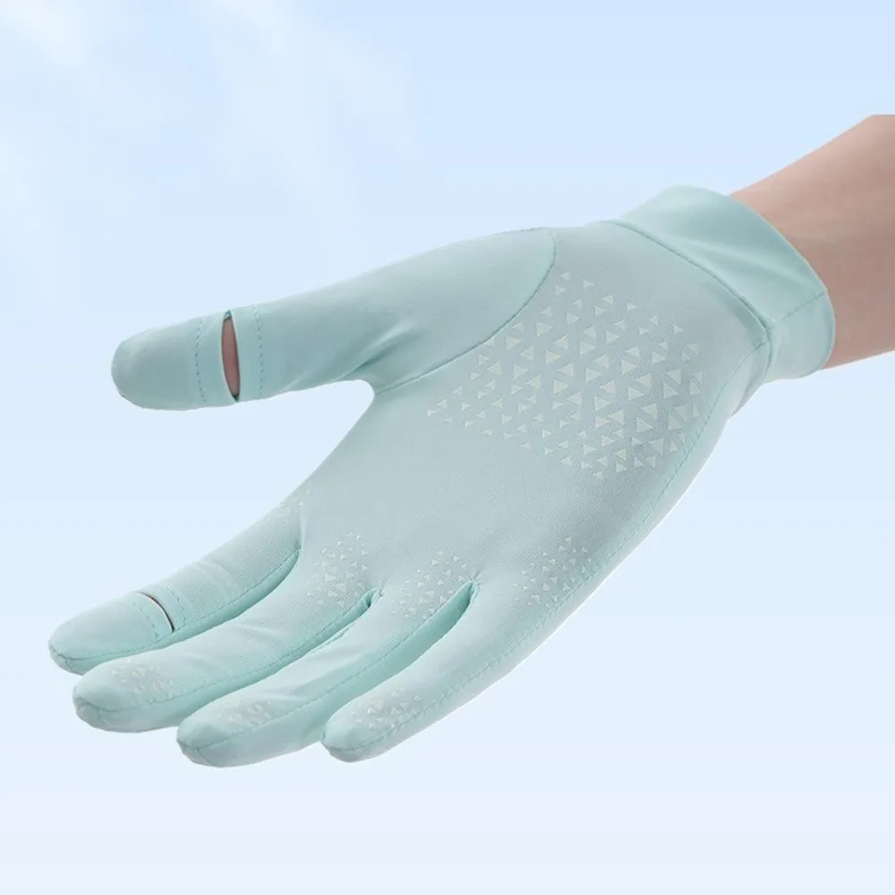 

Breathable Women Sunscreen Gloves Anti-UV Quick Dry Ice Silk Riding Gloves Touch Screen Sun Protection Summer Driving Mittens