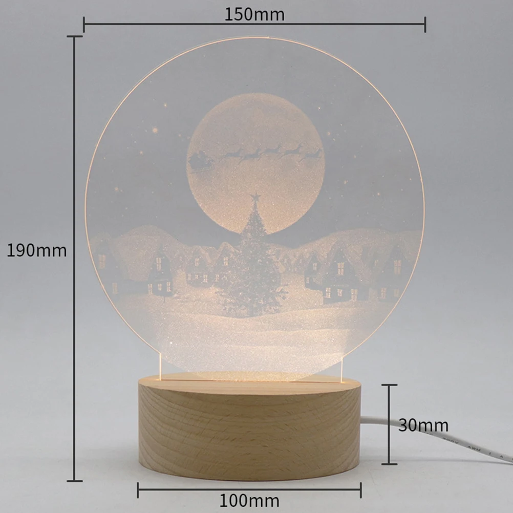 

1Pcs Festive Christmas Night Light Santa Design Acrylic Lamp for Bedroom Desk Decor Holiday Lighting Xmas Ornament