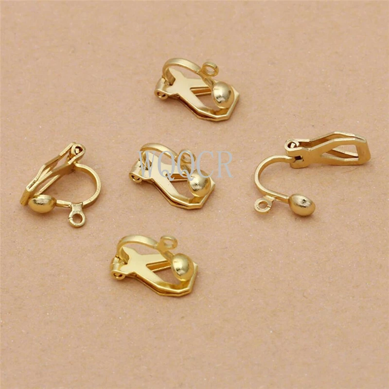 50-100PCS Clip-on Earring Converter Earring Findings for No Pierced Ears,DIY Earring Making Accessories Gold and Silver Plated