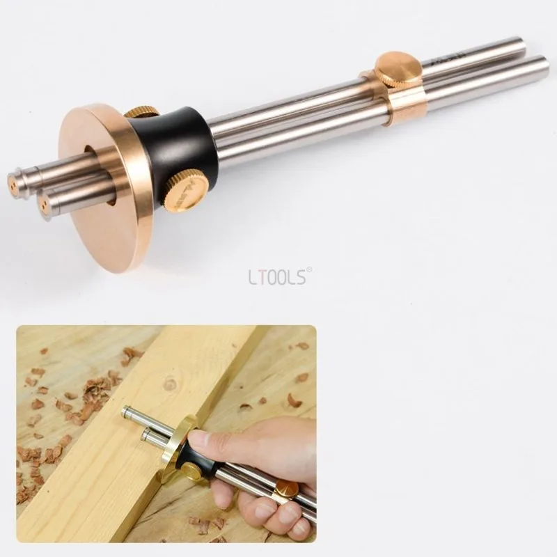 Metal Fine Tuning Wheel Marking Gauge European Style Marking Scriber Carpentry Parallel Line Drawing Mortise Wood Scribe Tool