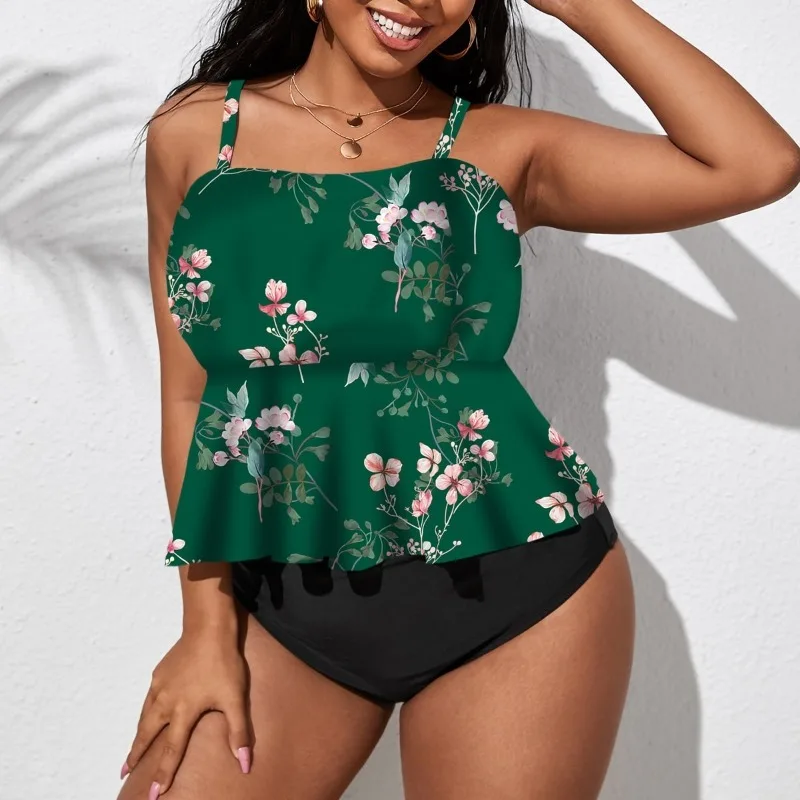 Women's Swimwear Tankini 2 Piece Swimsuit Sexy Printing Bikini Big Busts Fruit Padded Bathing Suits Sports New 2025