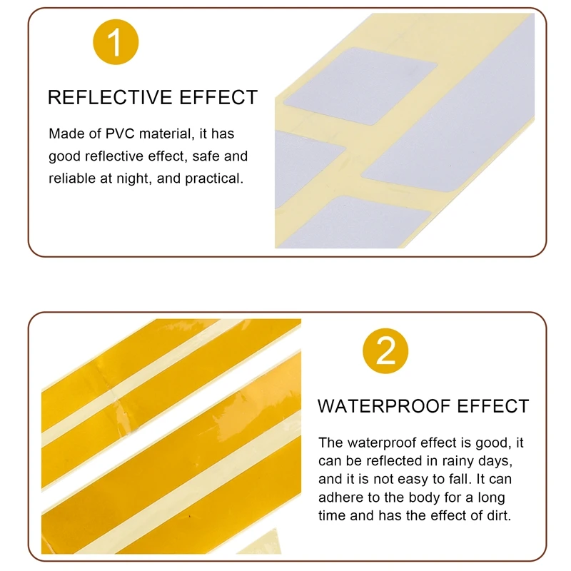 Impermeável PVC adesivos reflexivos para Ninebot Max G30 Kickscooter, adesivos dobráveis, branco, branco, amarelo