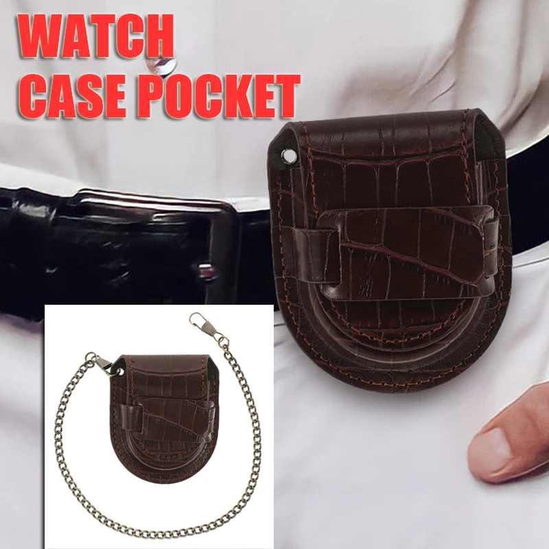 

Vintage Pocket Watch Case Bamboo Holder Hidden Compartment Storage Accessory For Men Brown Durable Travel Display