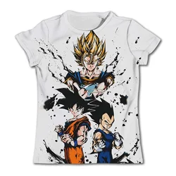 Child Tees Dragon Ball Z T-shirt Anime T-shirts Cartoon Goku T Shirts Boy Clothes Children's Tops 2024 Summer Short Sleeve Tees