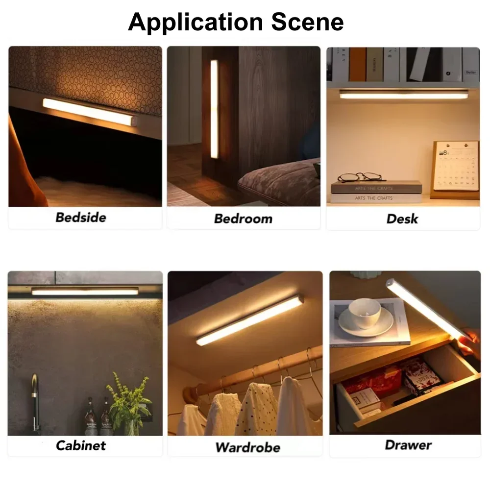 Under Cabinet Light Suitable for Kitchen Wardrobe Hallway Office Motion Sensing Night Light Lighting Lamps Led Lights Decoration