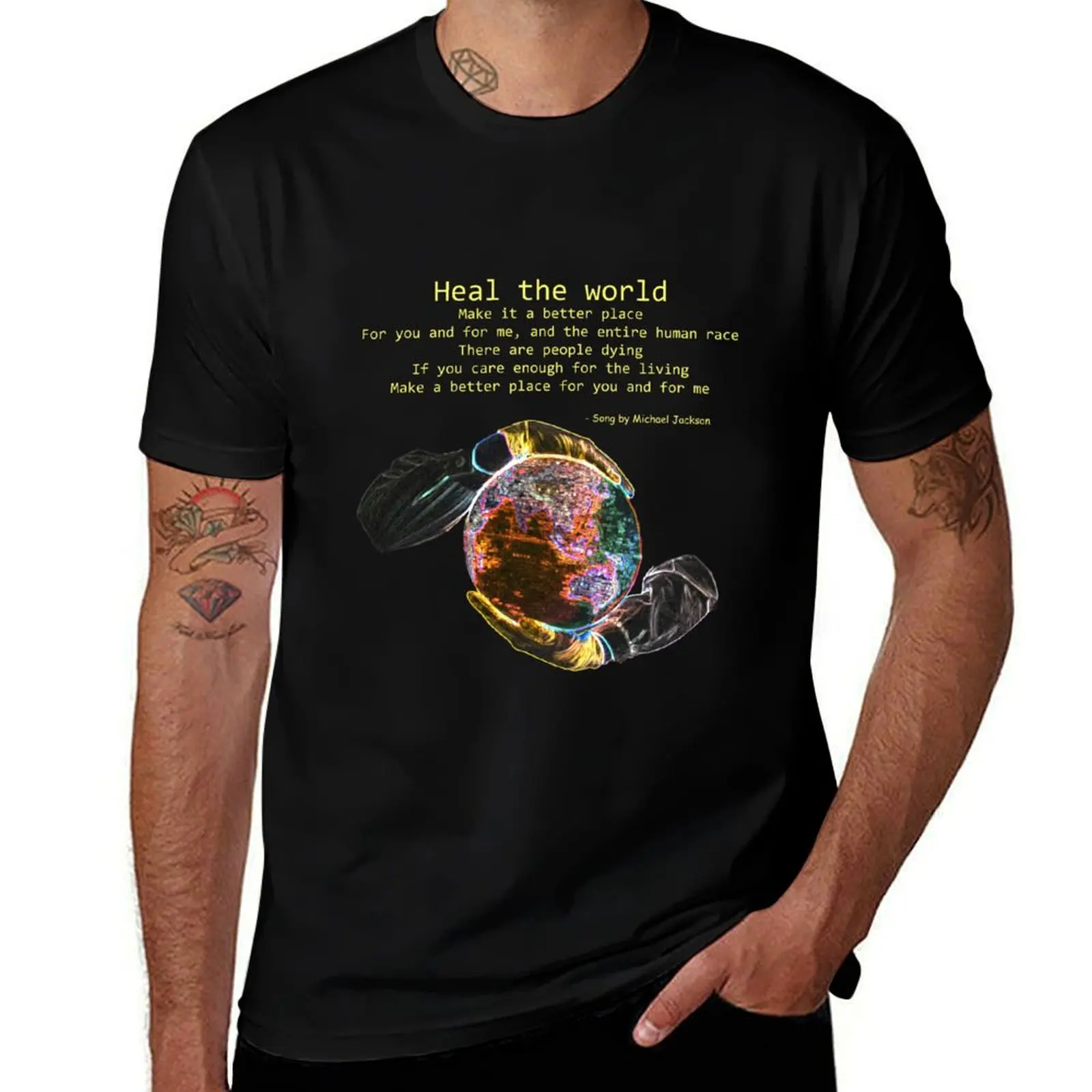 

Heal the World T-Shirt man t shirt heavy cotton anime t shirts oversize t shirts for man cotton funny T-Shirt