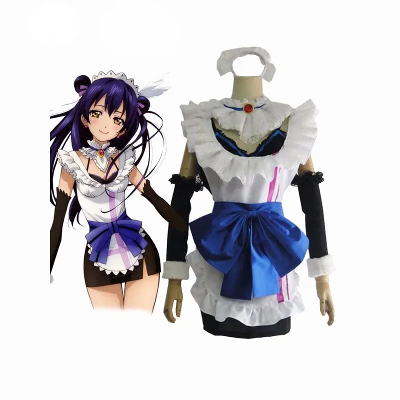 Anime LoveLive! Sonoda Umi Maid Cosplay Costume For Halloween Christmas Party