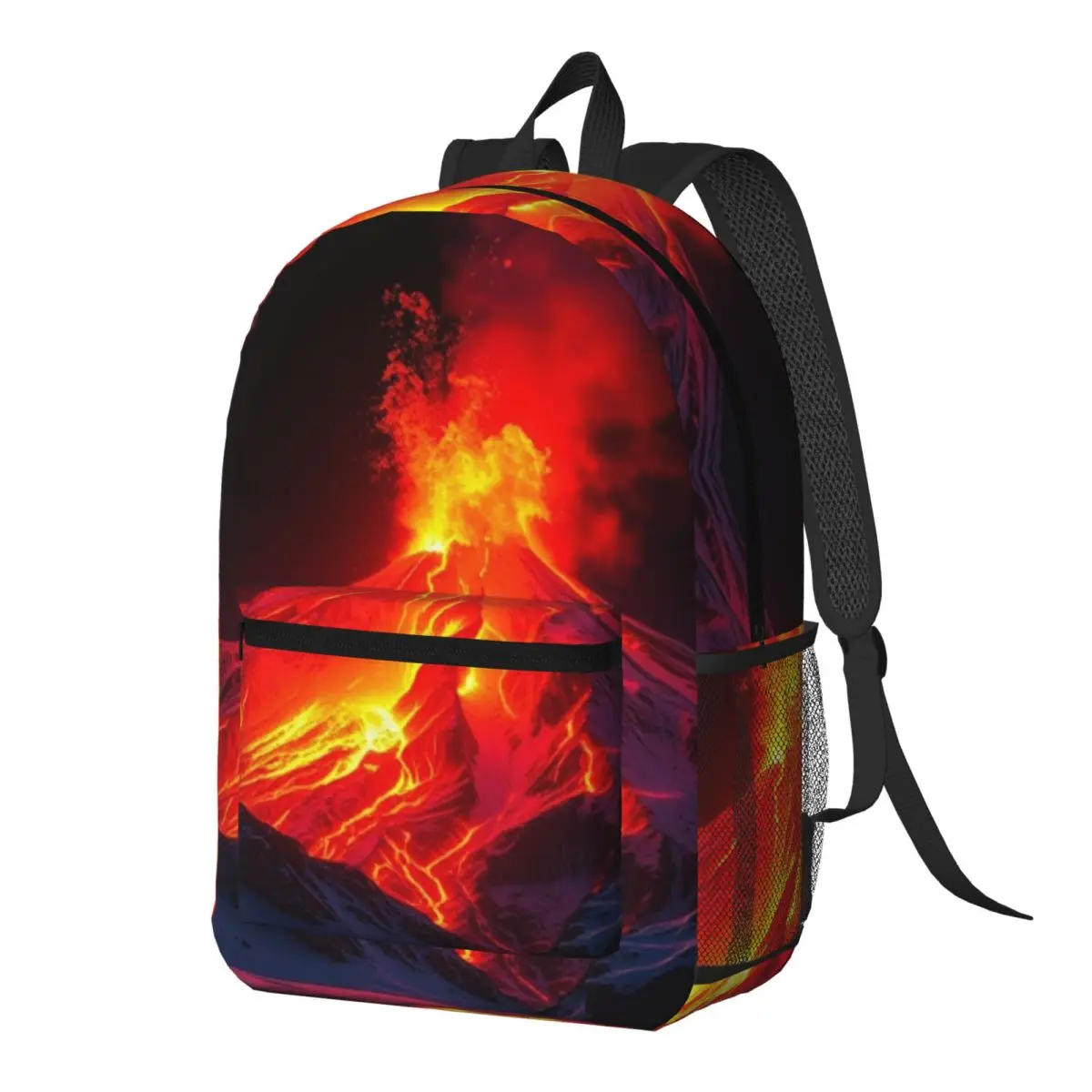 

Volcano In The Snow Backpack Daypack Large Capacity Kids BookBag School Bag Shoulder Bags for Men Women