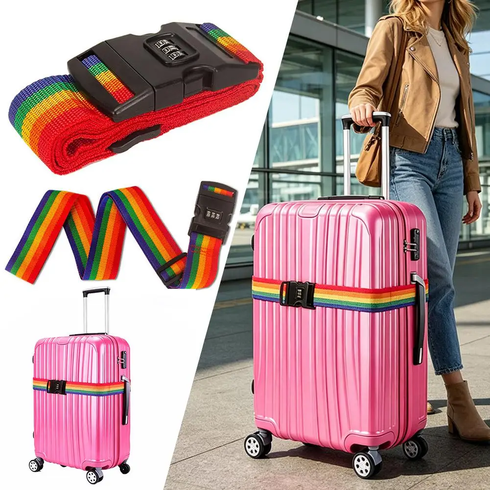 

Adjustable Luggage Strap Secure Lock Durable Nylon Suitcase Packing Belt Travel Baggage Accessories