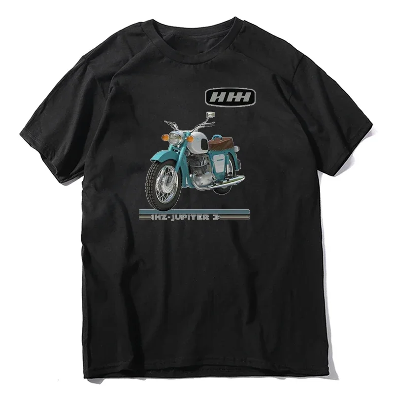 100% Cotton Short Sleeve O-Neck Casual Mens  Streetwear Russian USSR IZH Jupiter 3 Motorcycle  New  graphic t shirts  t-shirt