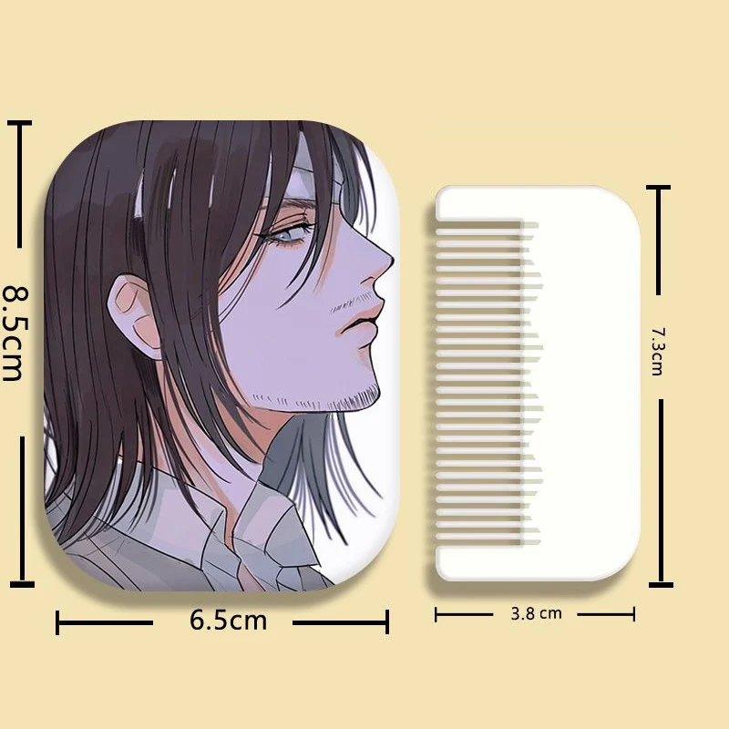 8×6cm Attack On Titan,Shingeki no kyojin,Folding Single-side Makeup Mirror, Anime Cute, Portable Travel, Rectangular, With Comb