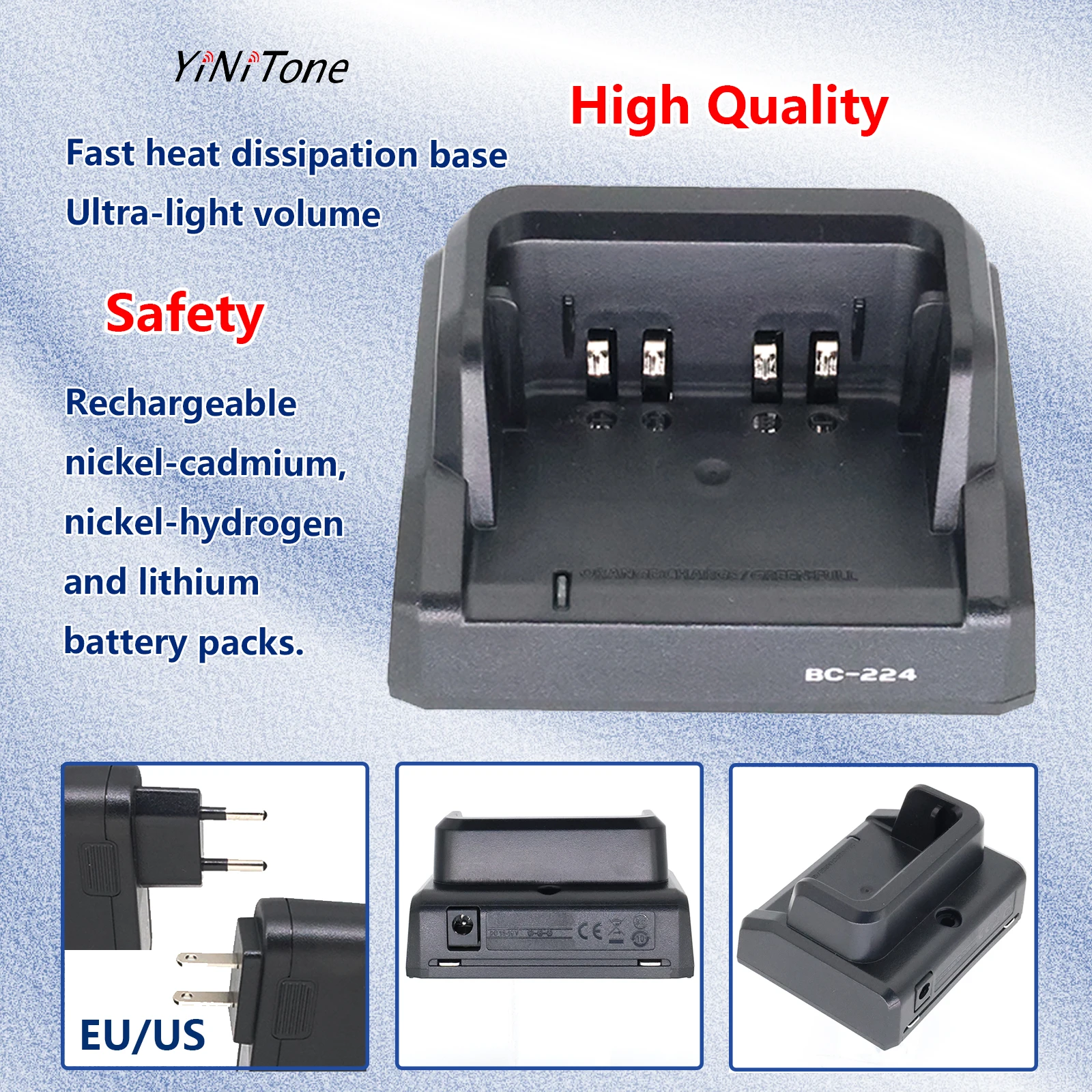 

aTwo Way Radio BC-224 Battery Desktop Chargergreen For ICOM A25NE A25CE IC-A25 safety Rapid Charger with EU/US Power Adapter