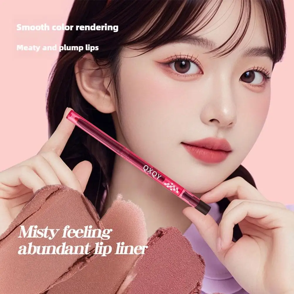 

2 Colors Lip Liner Waterproof Matte Lipstick Pencil Pink Peach Lip Contour Cosmetics Pencil 2 Matte 1 Lips Nude In Makeup L T2U4
