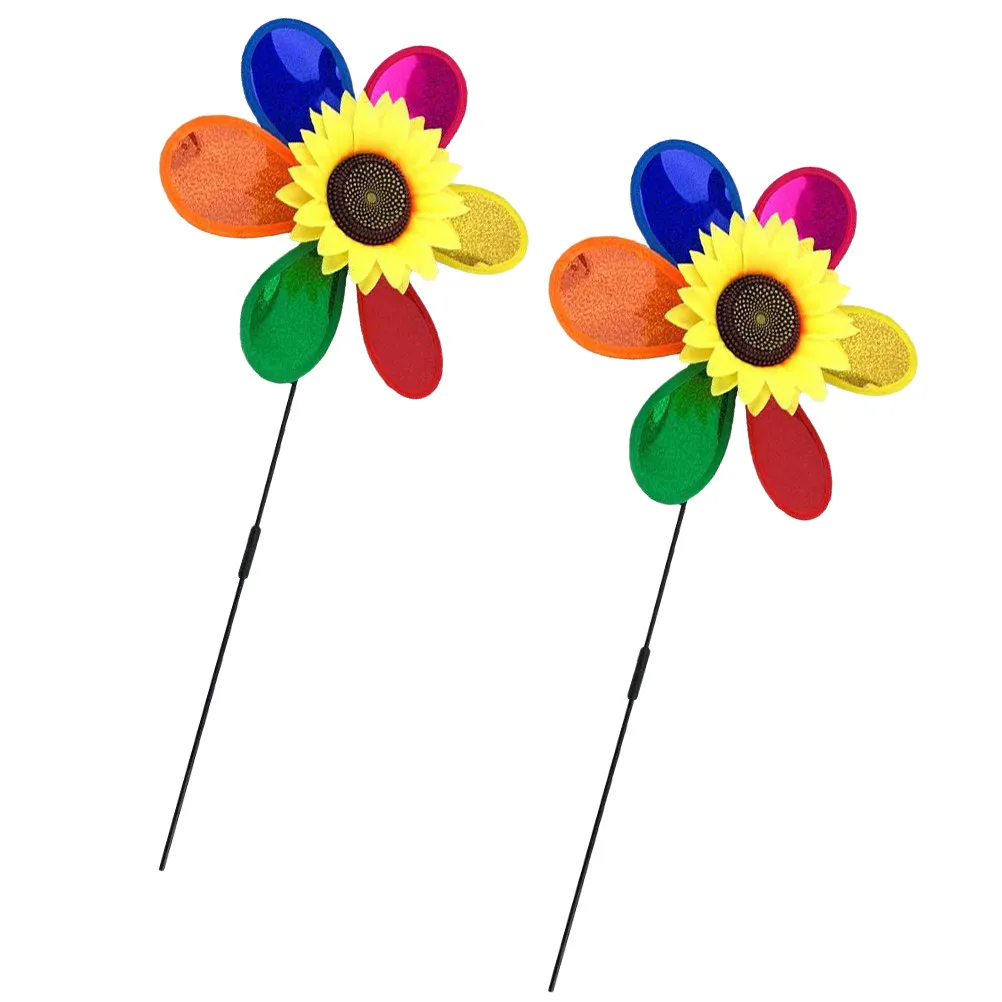 

2Pcs Rotating Windmill Decorations Large Colorful Pinwheels for Garden Lawn Outdoor Landscape Yard Decor Gifts