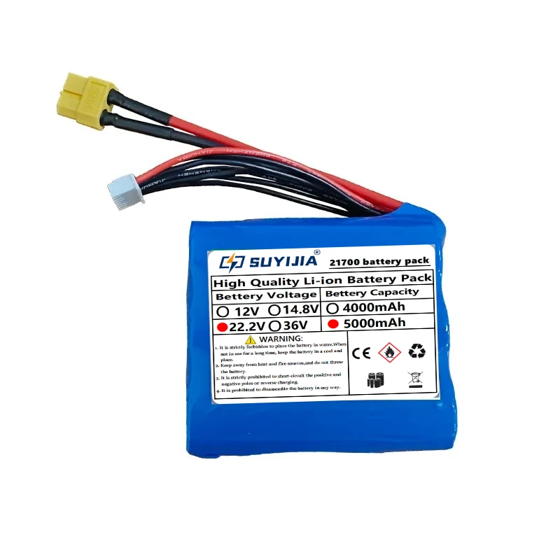 22.2V 5000mAh 6S1P 21700 UAV FPV Model Aircraft Battery 21700 High-rate Power Cylindrical Aircraft Battery