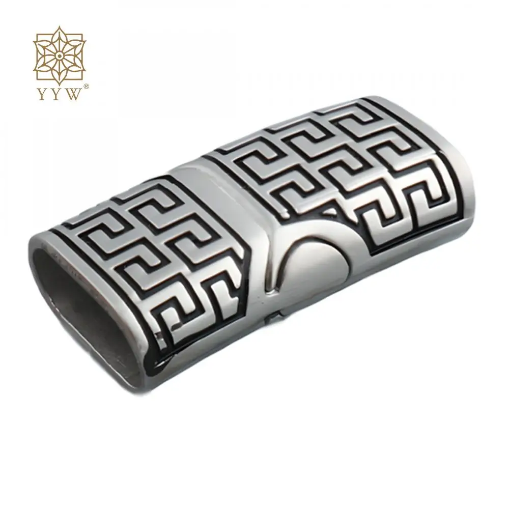 10PCs/Lot Creative Carving Stainless Steel Magnetic Clasp 25.50x13mm Hole 11x5.5mm For Leather Magnet Buckle Bracelet Jewelry