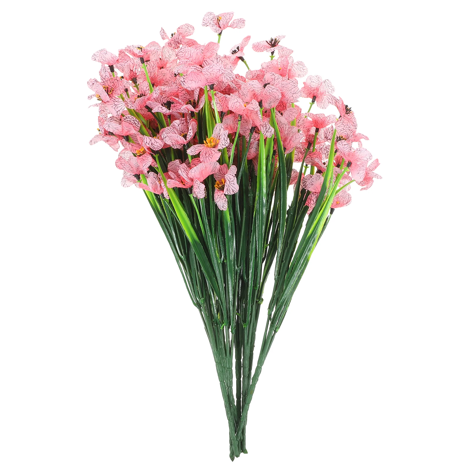 

8pcs Artificial Violet Flowers Pink 5 Heads Per Stem Outdoor Decor Fake Flowers Weather Resistant Wedding Home Festival
