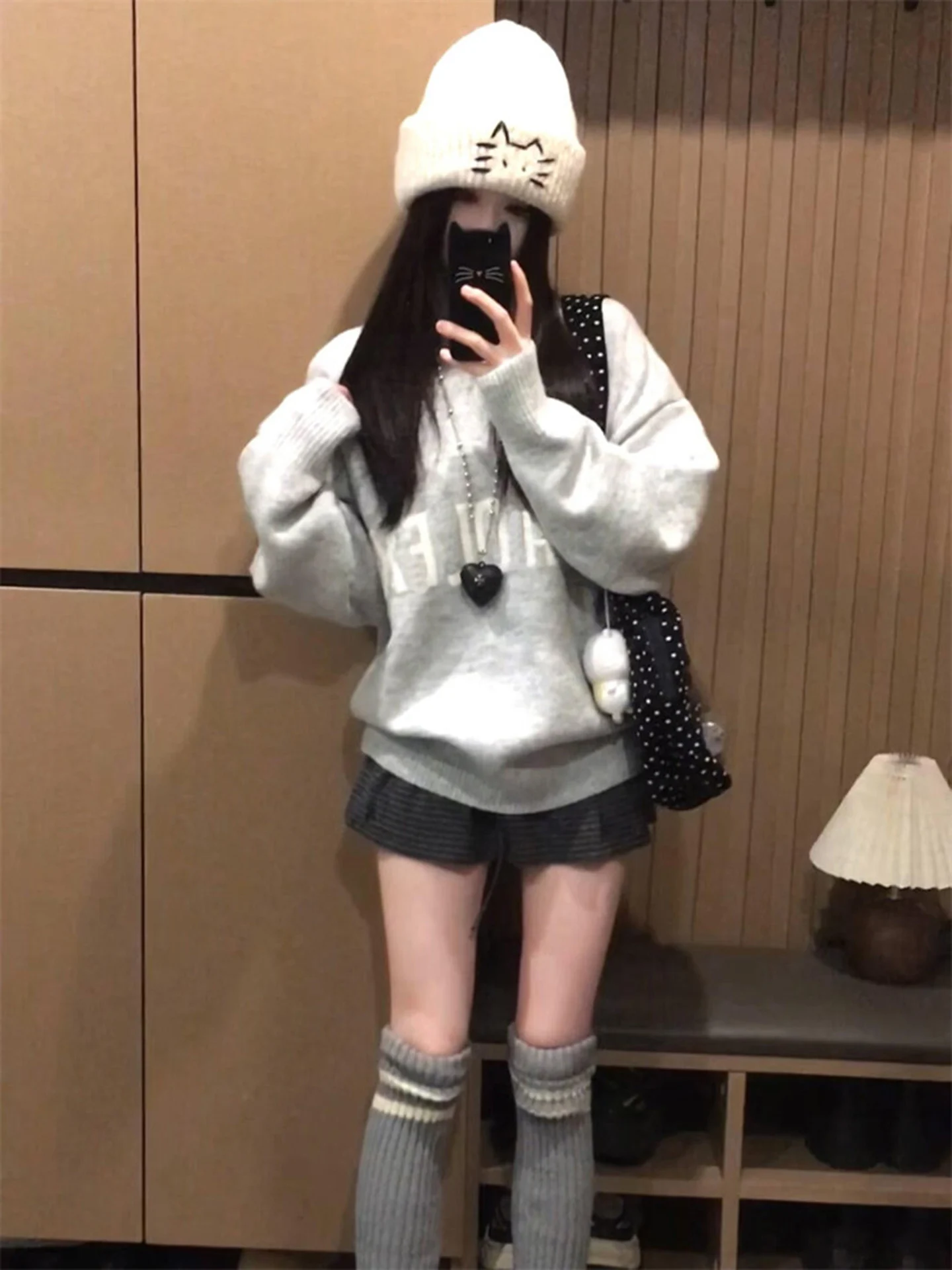 

American Retro Letter Sweater Women's Loose Casual Autumn Winter Spring Knitted irt Slouchy Comfortable Leisure Versatile