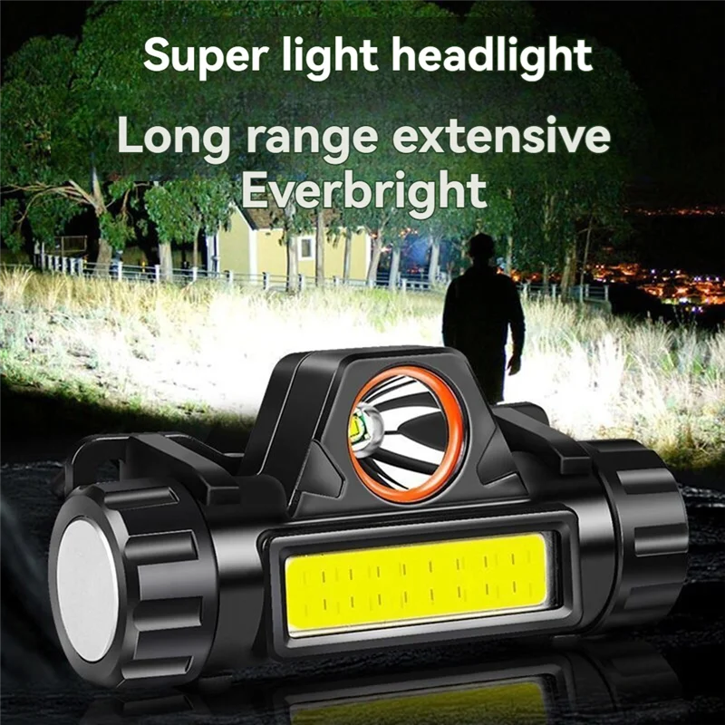 AED4-USB كشافات Led قابلة للشحن السوبر مشرق 18650 المدمج في بطارية المصباح المحمولة رئيس مصباح يدوي فانوس الصيد