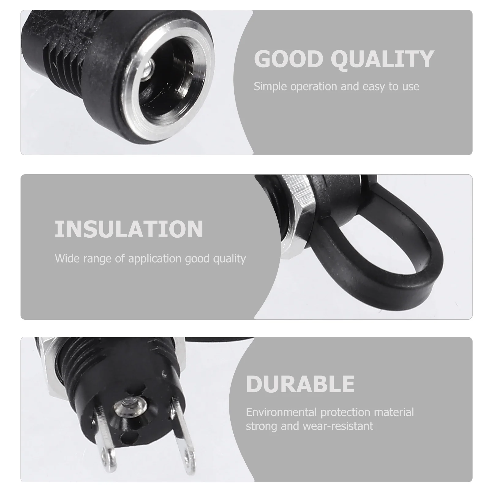 

24Pcs Panel Mount Dc Power Socket Waterproof Cap for 21Mm 55Mm Plug Stable Insulation Performance Connector Dc Power Socket