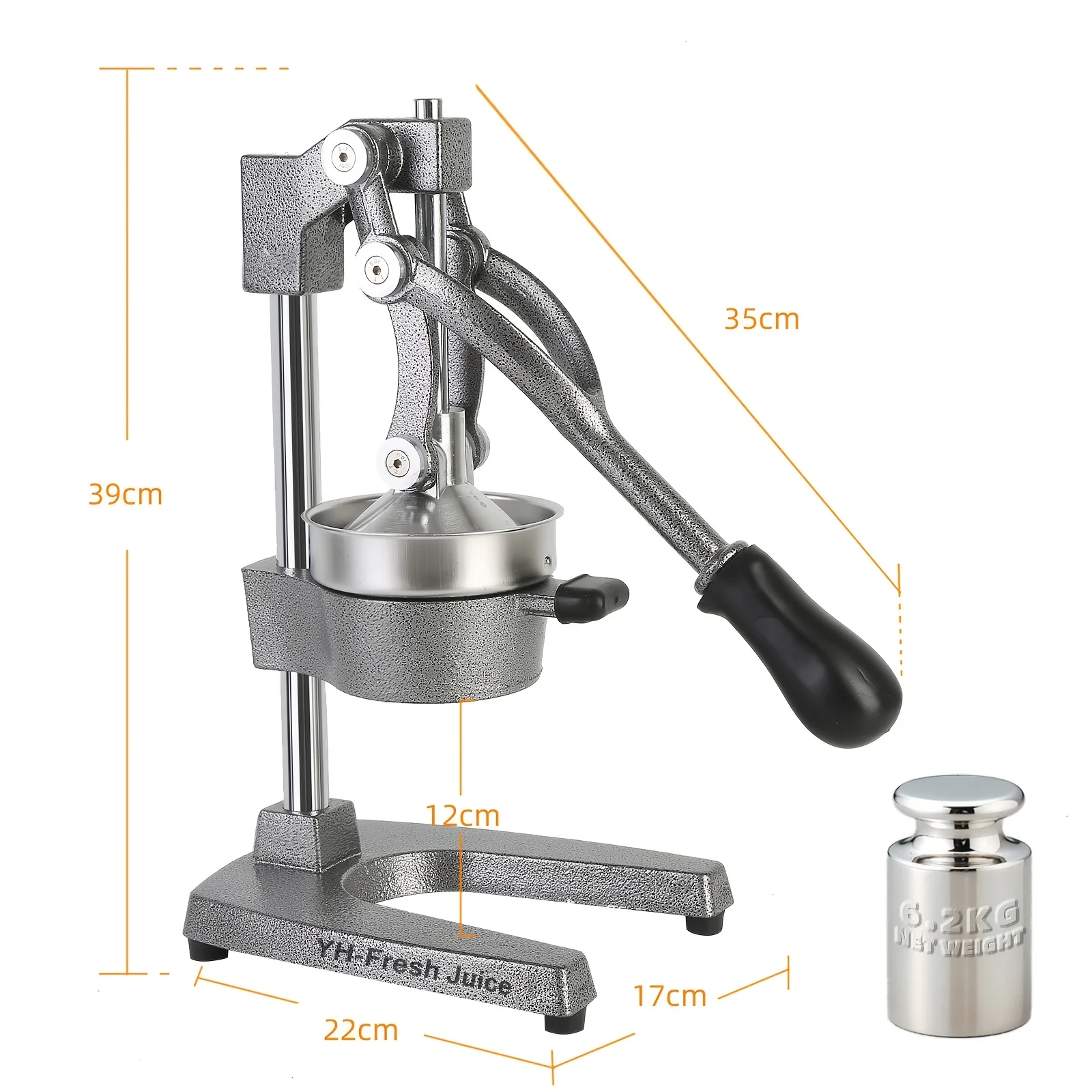 Hand Press Juicer Machine, Manual Orange Juicer And Professional Citrus Juicer for Orange Juice Pom Lime Lemon Juice