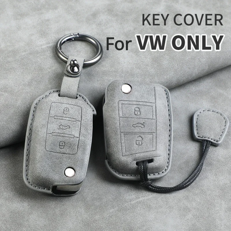 

Car Key Cover For Volkswagen VW Polo Golf7 MK7 Tiguan Passat B5 B6 B7 Golf 4 5 6 MK6 Jetta Lavida Leather Car Key Case Cover